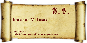 Wasser Vilmos névjegykártya